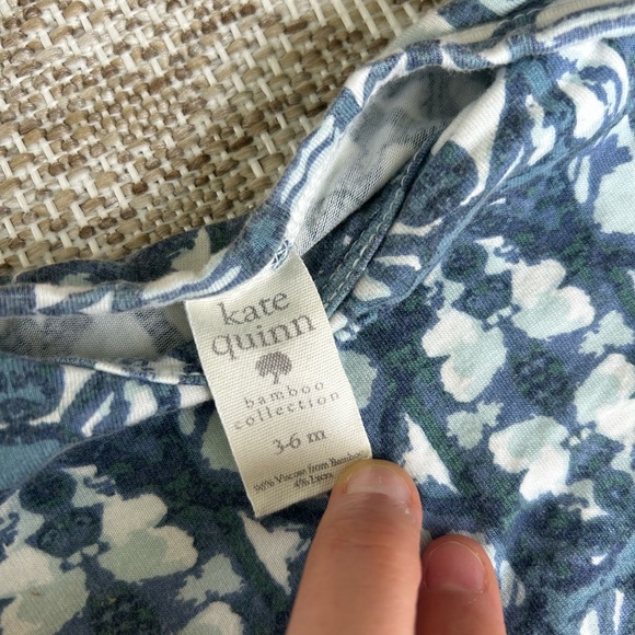 Kate Quinn Bamboo Collection Bodysuit 3-6 Months Blue Stained Glass Boho Pattern - Picture 4 of 5